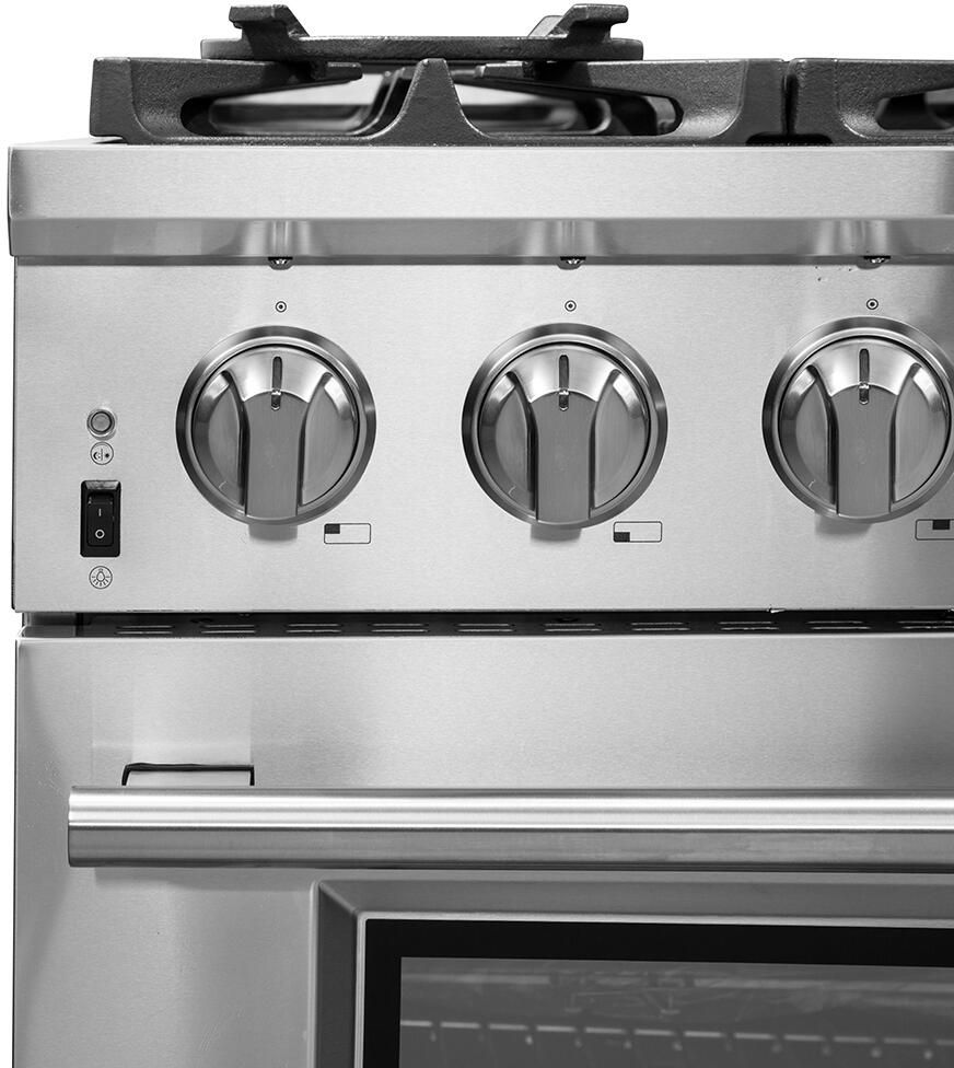 FORNO Appliance Package - 36 Inch Pro Gas Range, Wall Mount Range Hood, Microwave Drawer, AP-FFSGS6260-36-3