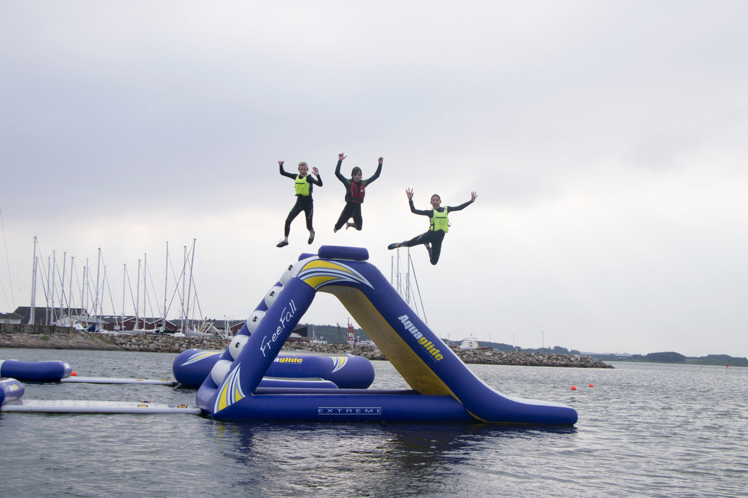 Aquaglide Freefall Extreme Aquapark Climbing Wall and Waterslide