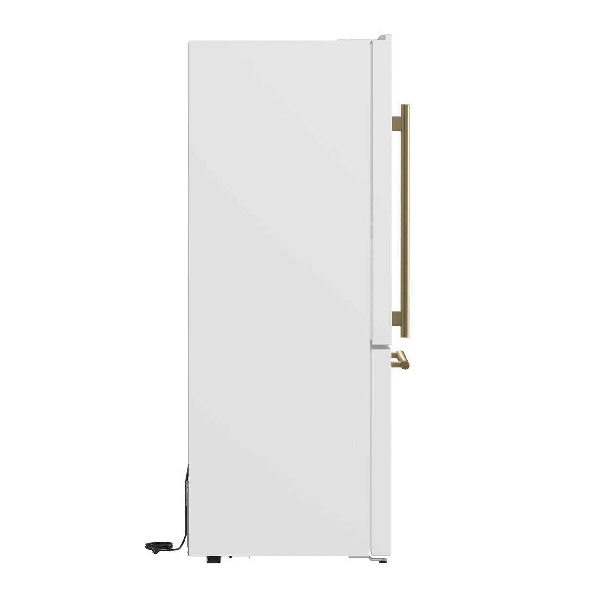 FORNO Espresso Milano 31" 17.2 cu. ft. Right Swing Refrigerator and Bottom Freezer in White with Antique Brass Handles, FFFFD1785-31WHT
