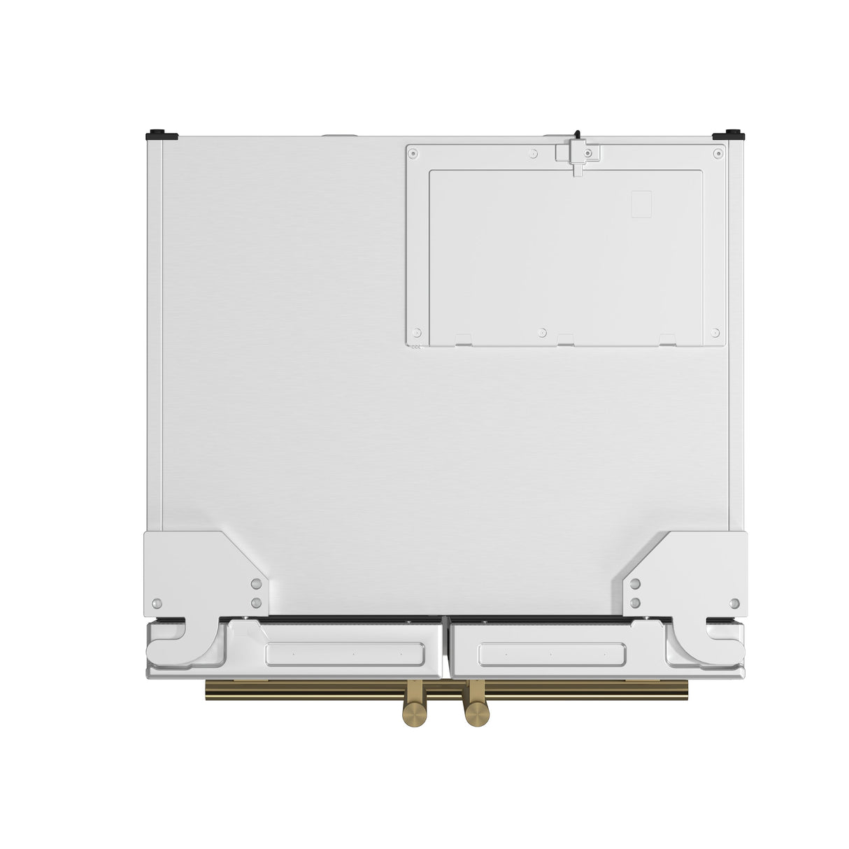 FORNO Espresso Gallipoli 30" 17.5 Cu. Ft. Refrigerator with Ice Maker in White with Antique Brass Handles, FFFFD1974-31WHT