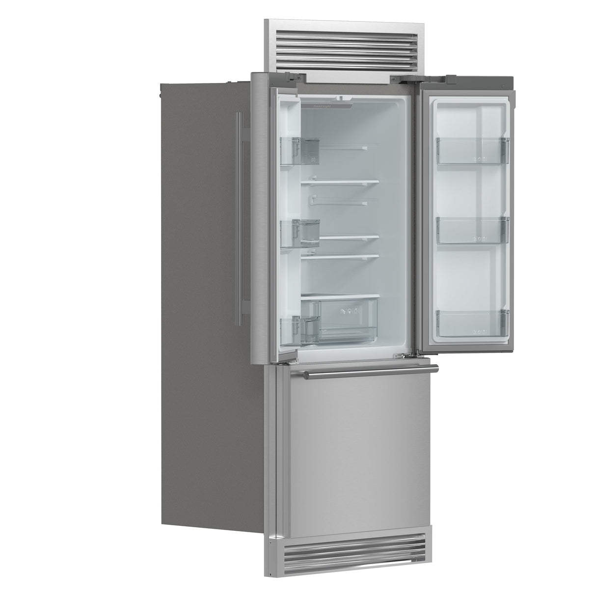 FORNO Gallipoli 35" 17.5 cu. ft. French Door Built-In Refrigerator in Stainless Steel with Ice Maker and Grill Trim Kit, FFFFD1974-35SG