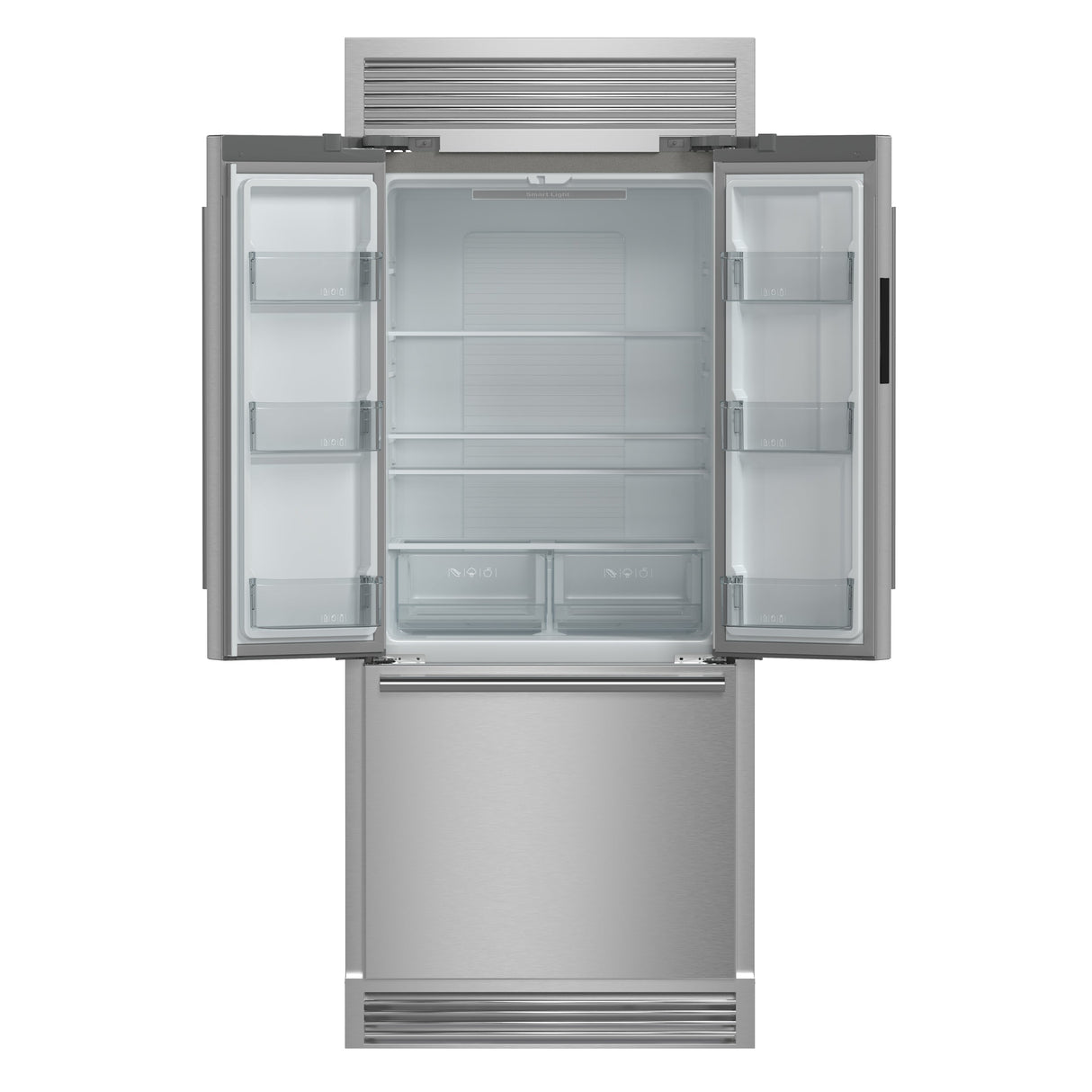 FORNO Gallipoli 35" 17.5 cu. ft. French Door Built-In Refrigerator in Stainless Steel with Ice Maker and Grill Trim Kit, FFFFD1974-35SG