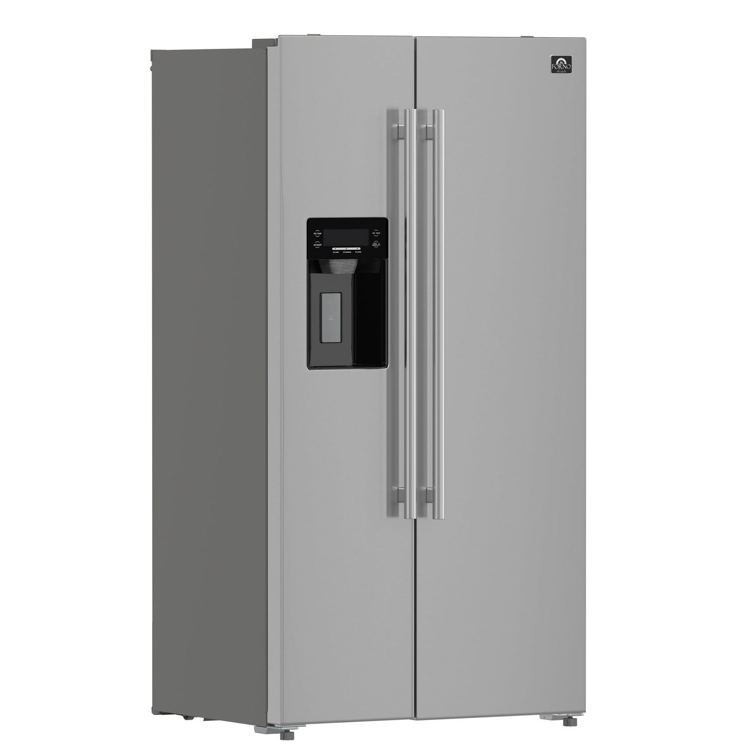 FORNO Salerno 36" 20 cu. ft. Side-by-Side Built-In Refrigerator with Water and Ice Dispenser, FFRBI1844-36SB