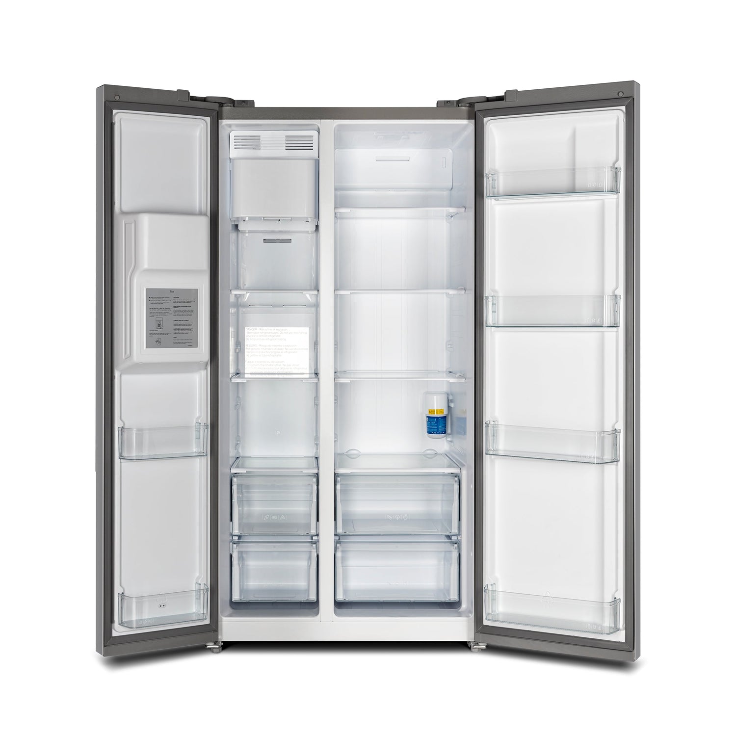 FORNO Salerno 40" 20 cu. ft. Side-by-Side Built-In Refrigerator with Water and Ice Dispenser and Grill Trim Kit, FFRBI1844-40SG