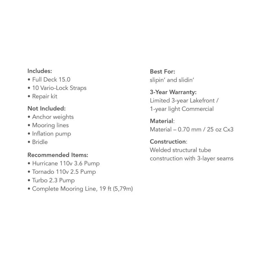 Aquaglide Full Deck 15.0 - Floating Platform