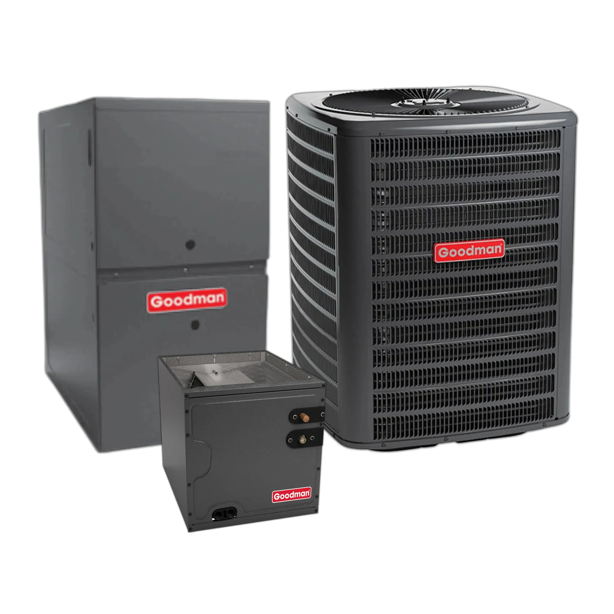 Goodman 1.5 Ton 14.3 SEER2 R-32 Central Split System with 80% AFUE Gas Furnace & Evaporator Coil