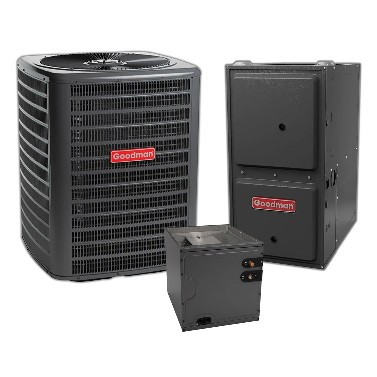 Goodman 1.5 Ton 13.4 SEER2 Central Air Conditioner , 92% AFUE 60K BTU Gas Furnace and Evaporator Coil