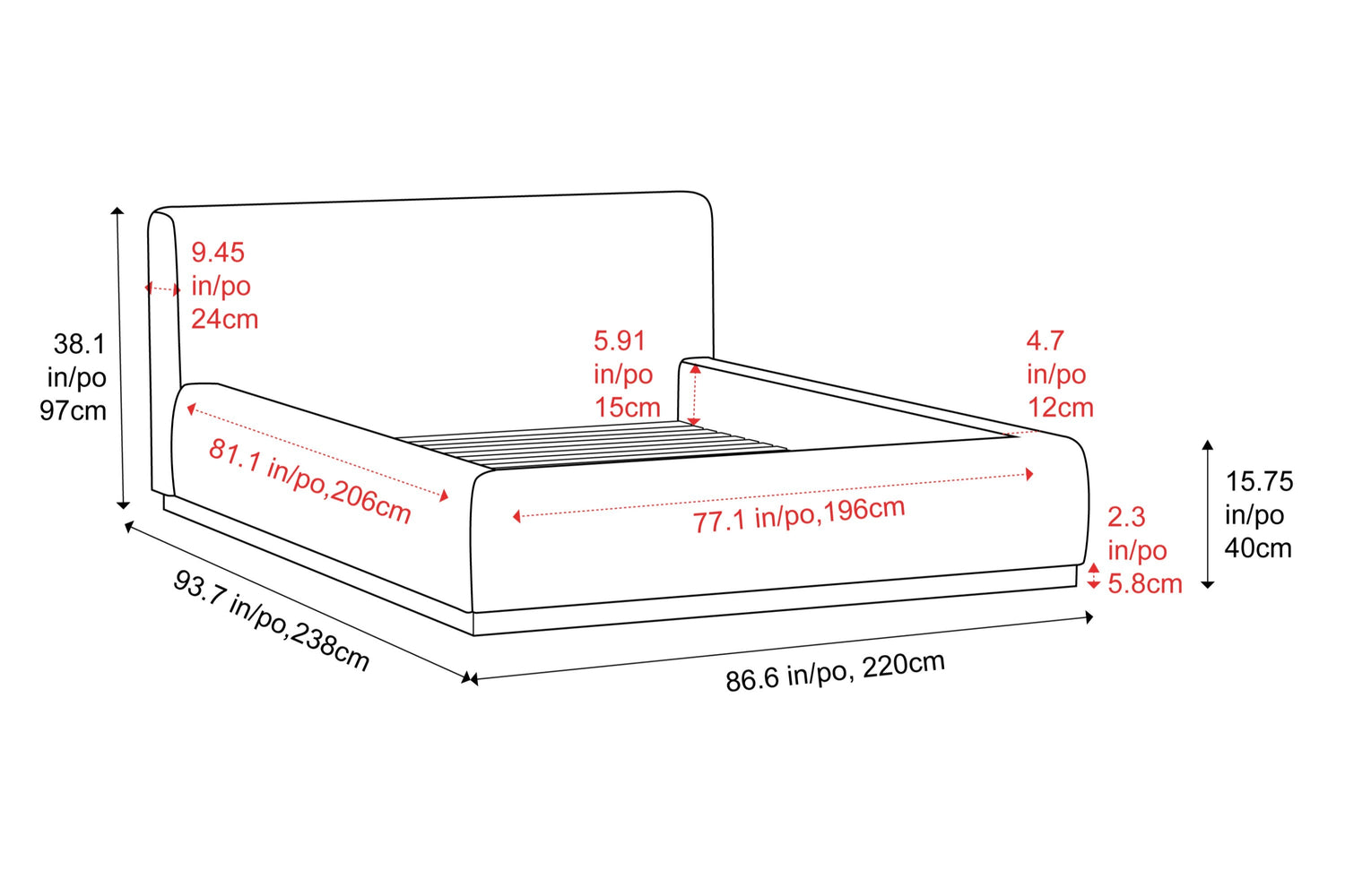 Gabriella Fabric Upholstered Bed Frame