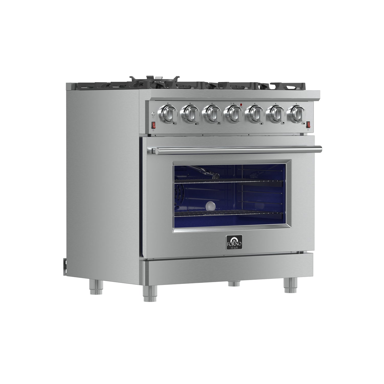 FORNO Massimo 36" 5.36 cu. ft. Freestanding Gas Range with 6 Burners, FFSGS6239-36