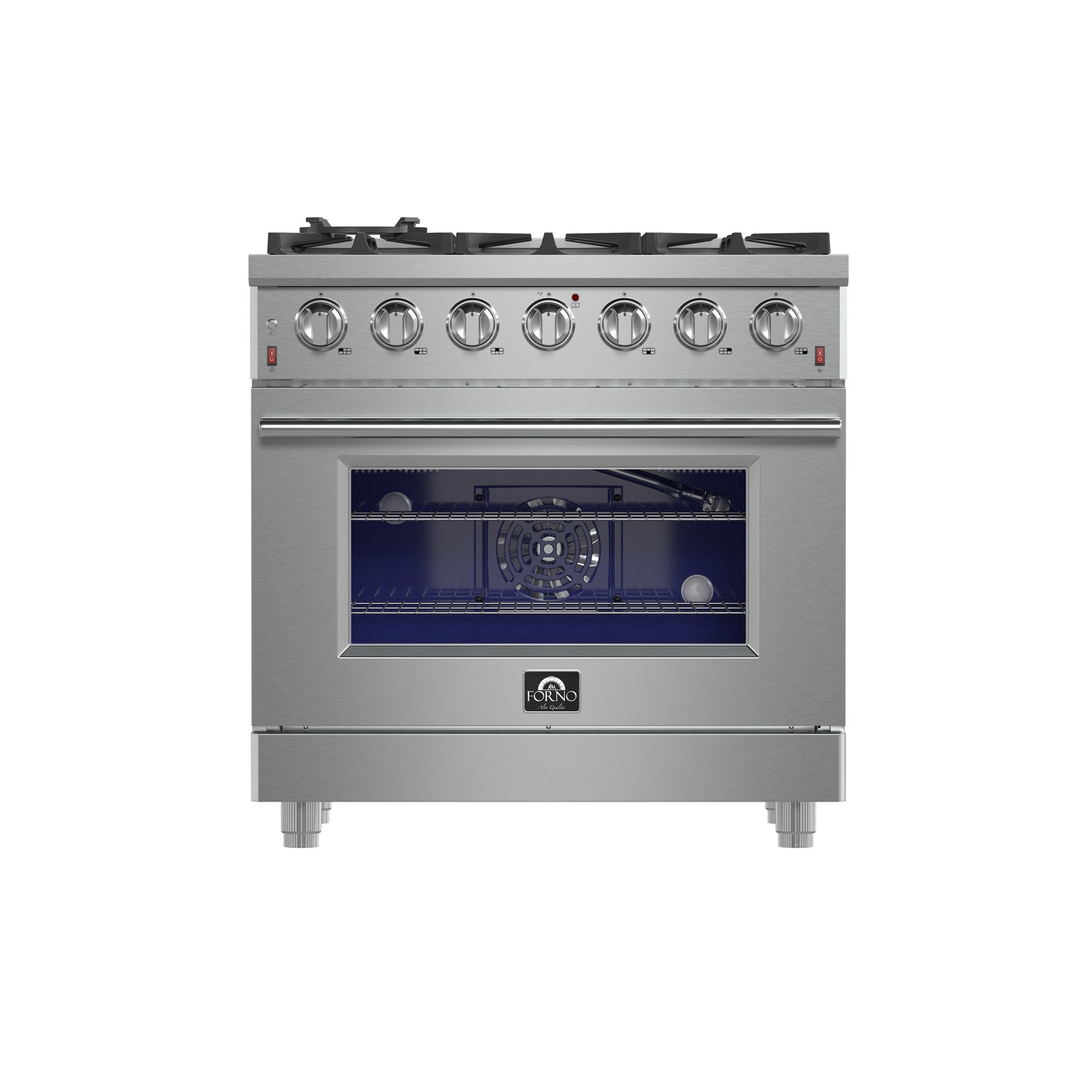 FORNO Massimo 36" 5.36 cu. ft. Freestanding Gas Range with 6 Burners, FFSGS6239-36