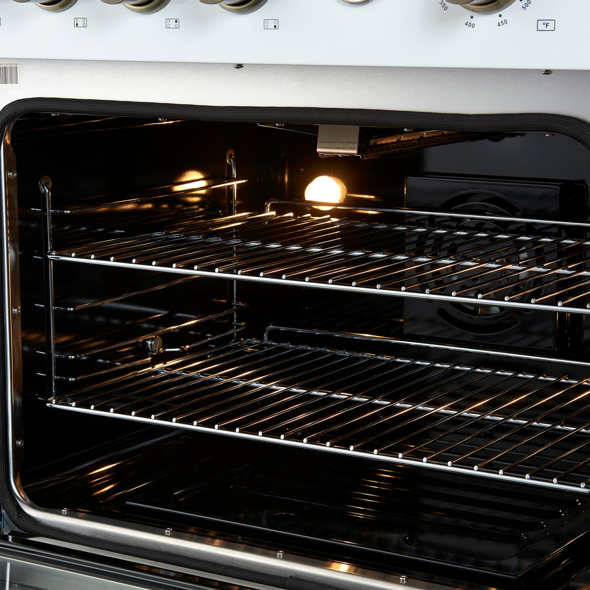 FORNO Marco 30" 4.32 cu.ft. Gas Range with 4 Burners and Temperature Gauge in White with Antique Brass Accents, FFSGS6277-30WHT