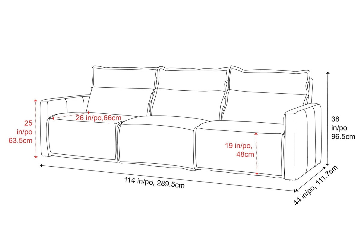 Giovanni Leather Dual Recliner Sofa