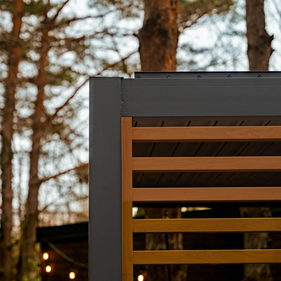 Aluminum Slats with Wood Grain Finish