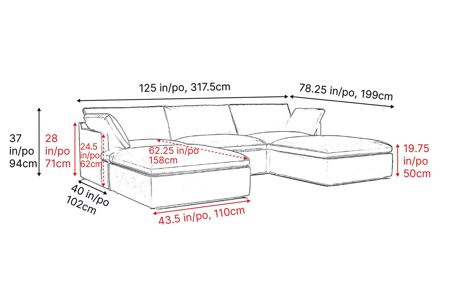 Isola Leather Theater Lounge Modular Sofa