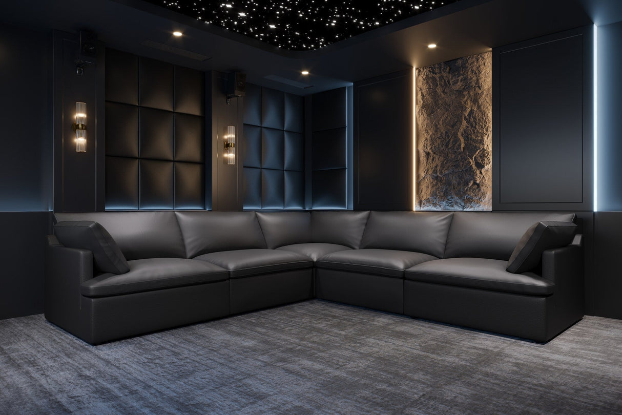 Isola Leather Theater Lounge Modular Sofa