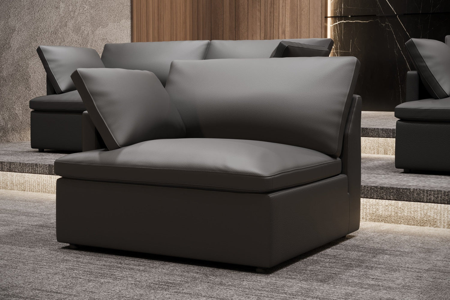 Isola Leather Theater Lounge Modular Sofa