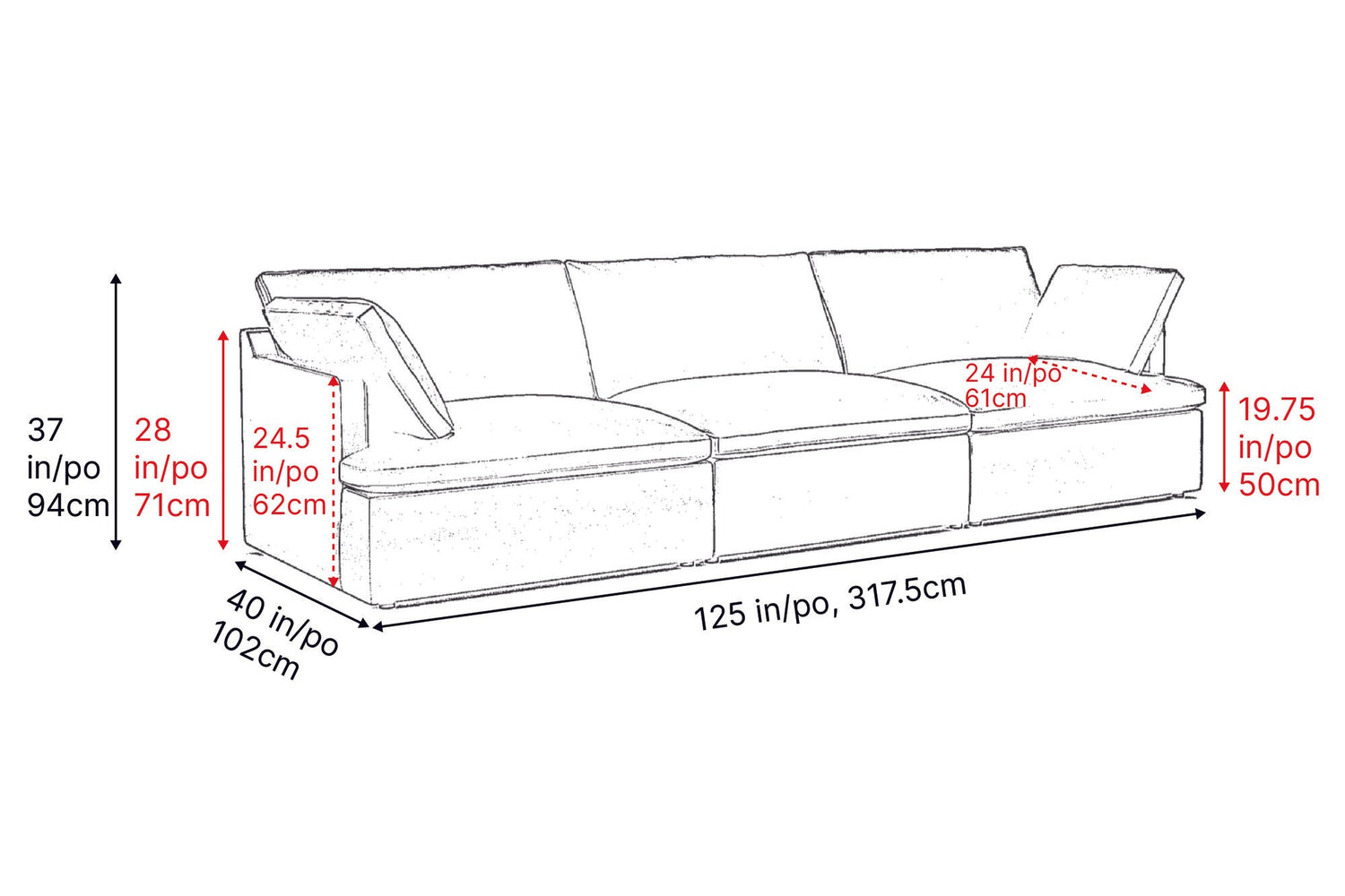 Isola Leather Theater Lounge Modular Sofa