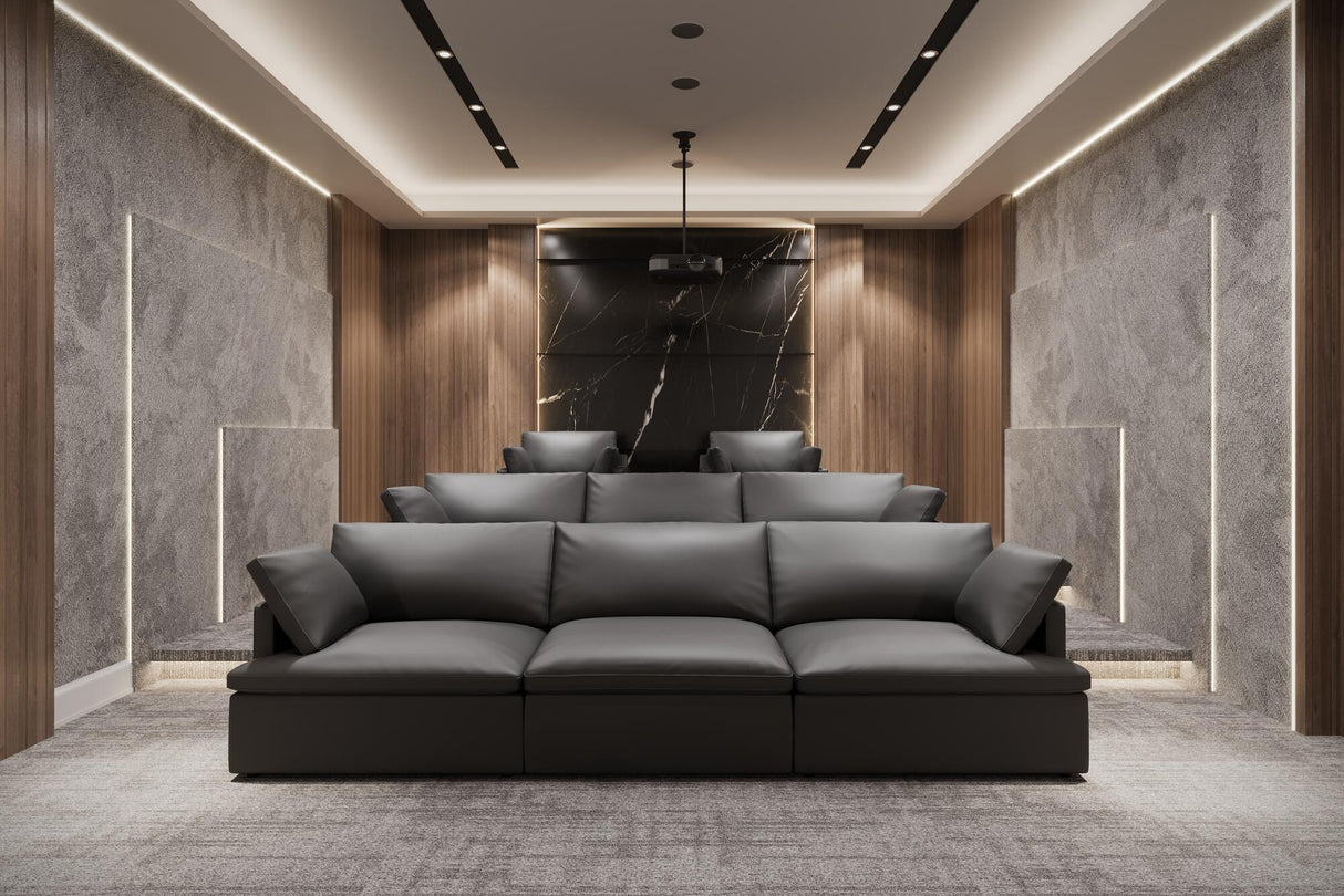 Isola Leather Theater Lounge Modular Sofa