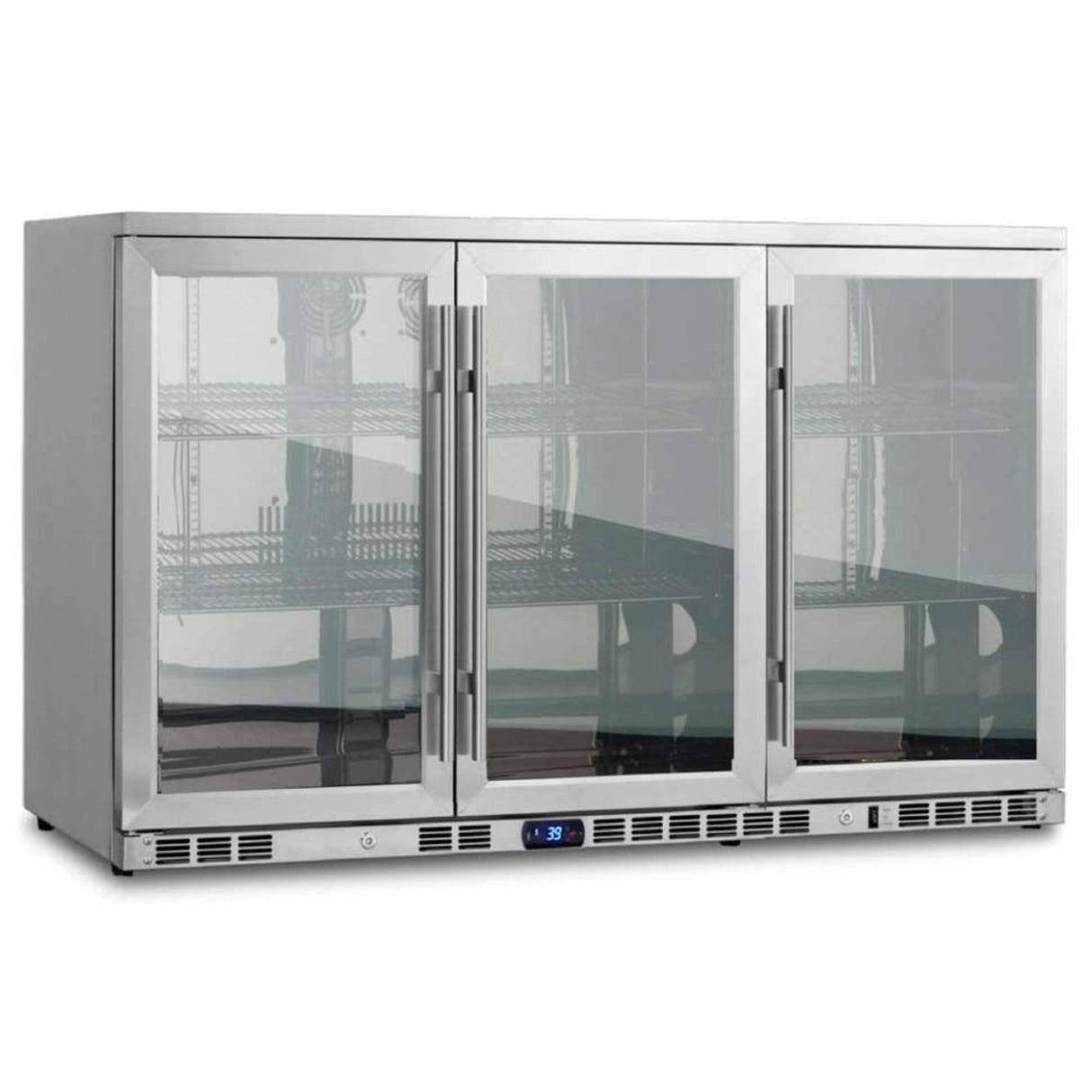 53 Inch Heating Glass 3 Door Large Beverage Refrigerator