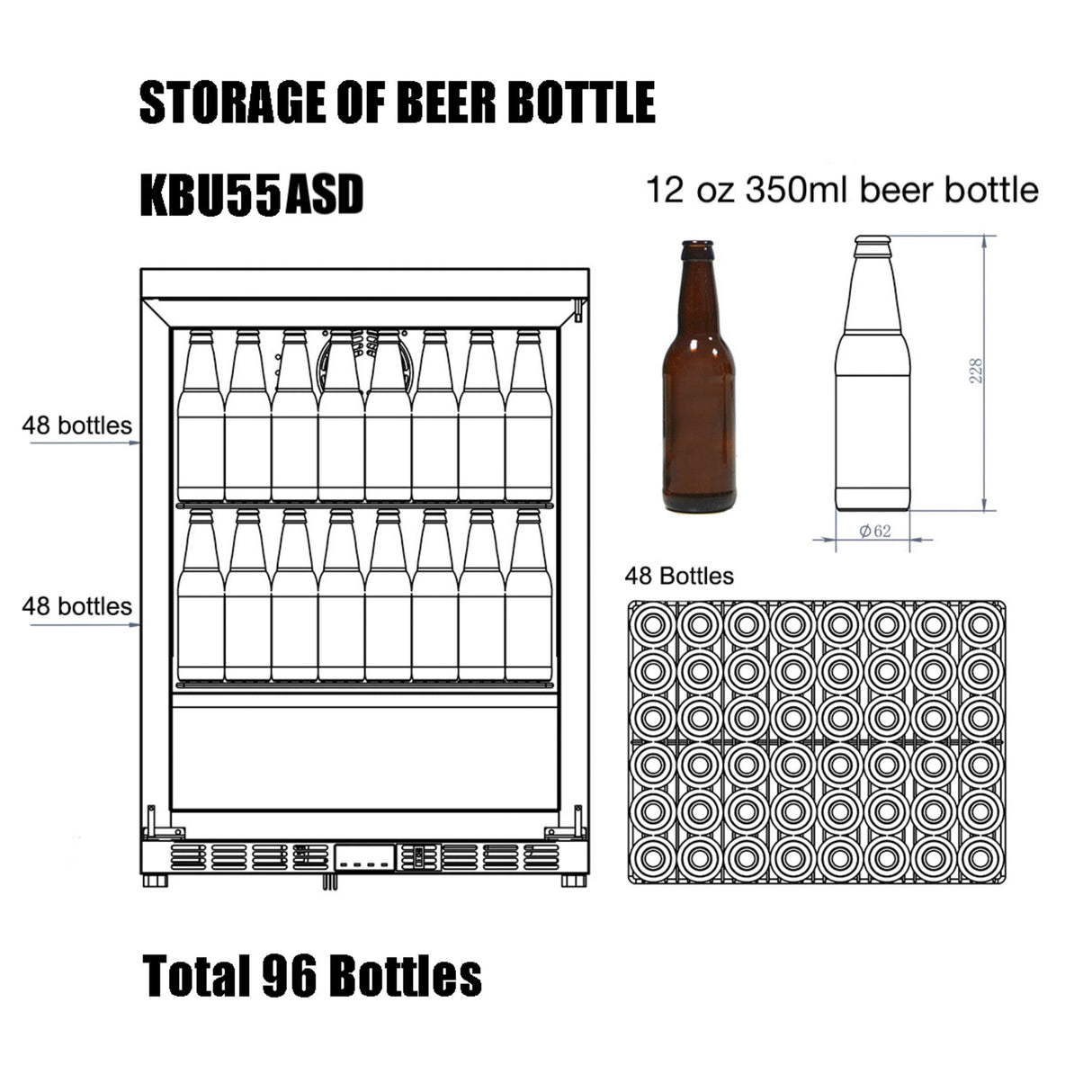 24-Inch Outdoor Beverage Refrigerator with Solid Stainless Steel Door