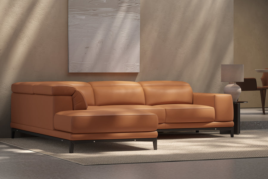 Valletta Leather Corner Sectional Sofa