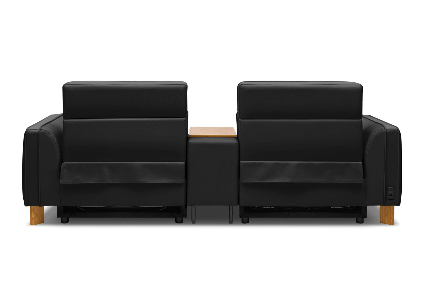 Lesley Leather Dual Recliner Sofa with Console