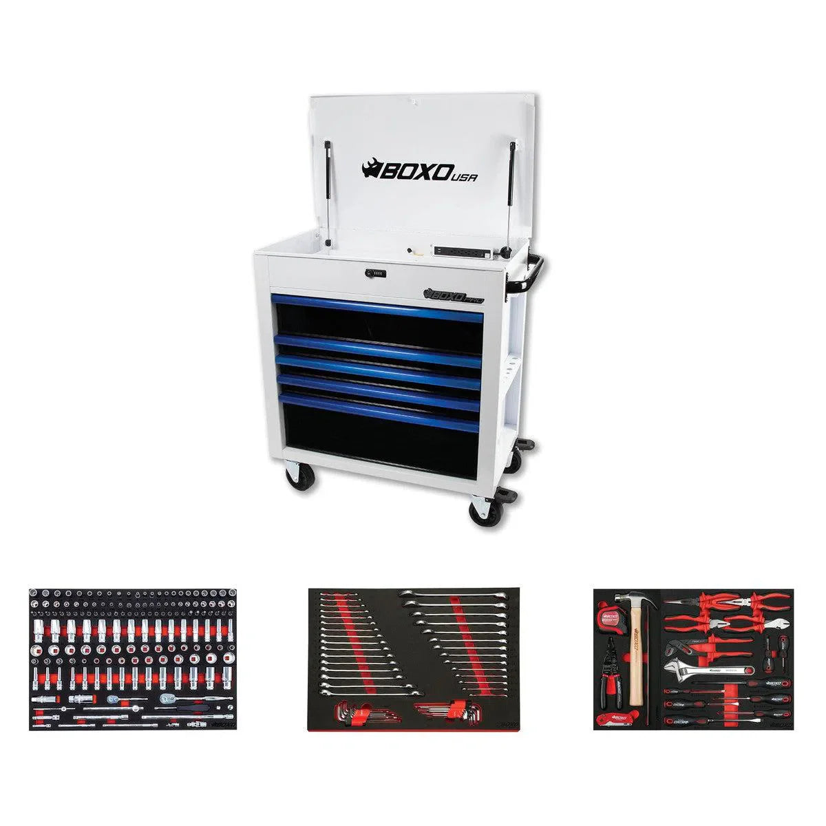 Pro Series | Loaded 35" 5-Drawer Flip-Top Service Cart Tool Box