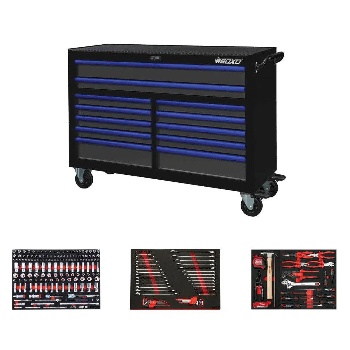 Pro Series | 53" 12-Drawer Rolling Tool Box with Master Tool Set