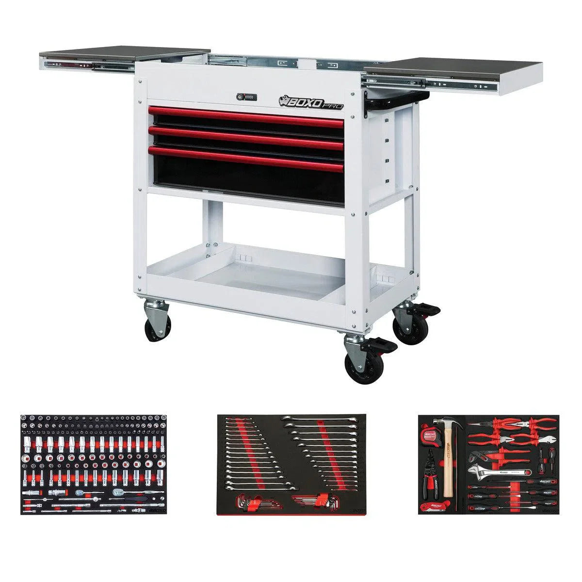 Pro Series | Loaded 35" 3-Drawer Slide-Top Service Cart Tool Box