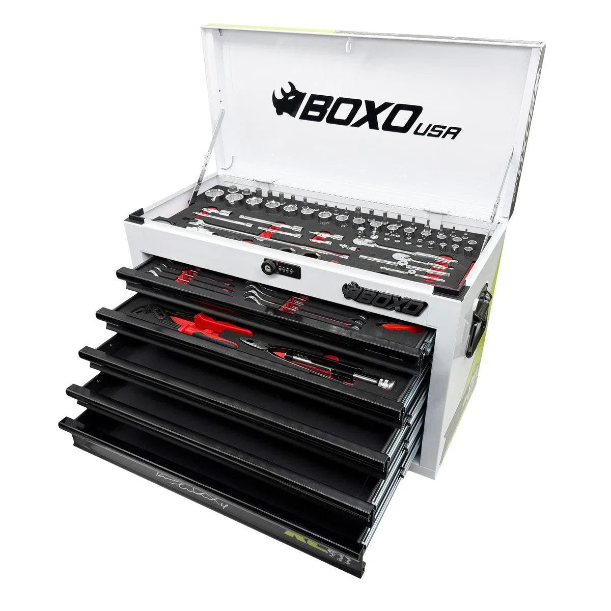 MotoBox | Ricky Carmichael 26" 5-Drawer Portable Tool Box with 103-Piece Metric Motorcycle Tool Set