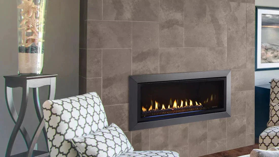 Majestic 32in Jade Linear Direct Vent Gas Fireplace with IntelliFire Touch Ignition System