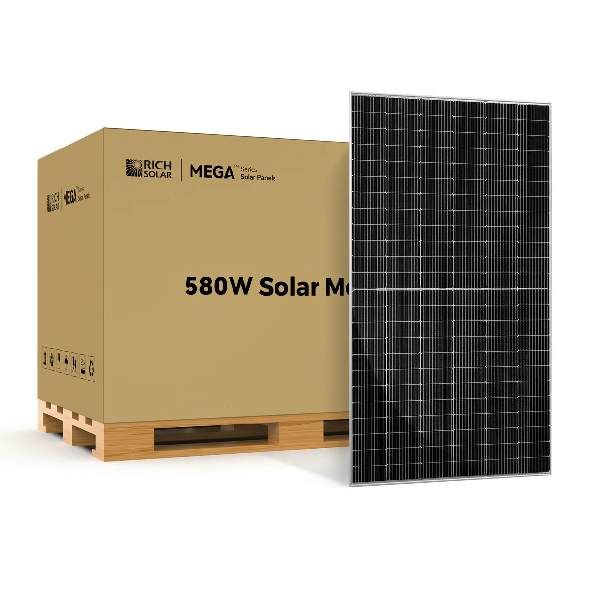 MEGA 580 BIFACIAL | 580 Watt Bifacial Solar Panel | Premium Grid-tie or Off-grid Solar Panel for Residential, Commercial, Agriculture | 25-Year Output Warranty