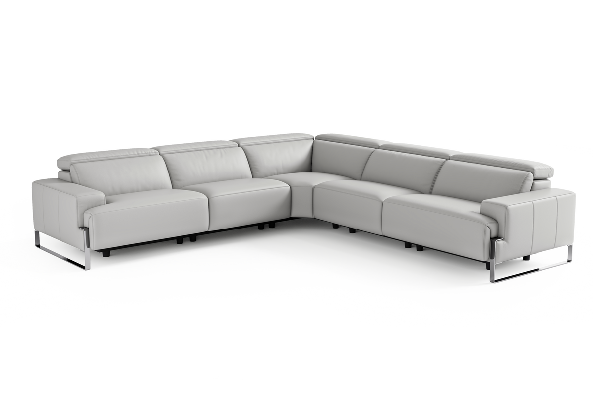 Melania Leather Reclining Corner Sectional Sofa