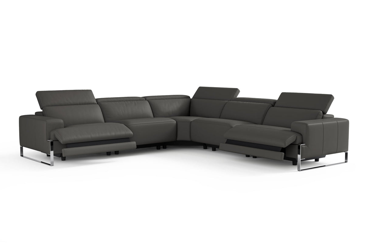Melania Leather Reclining Corner Sectional Sofa