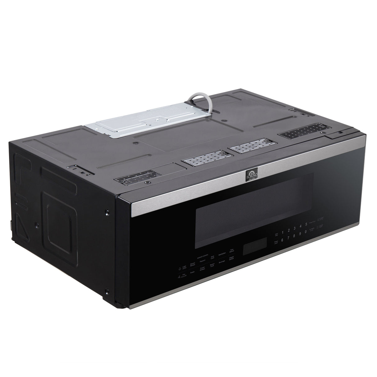 FORNO Padula 30" 1.2 cu. ft. 400 CFM Over The Range Microwave in Stainless Steel, FOTR3080-30