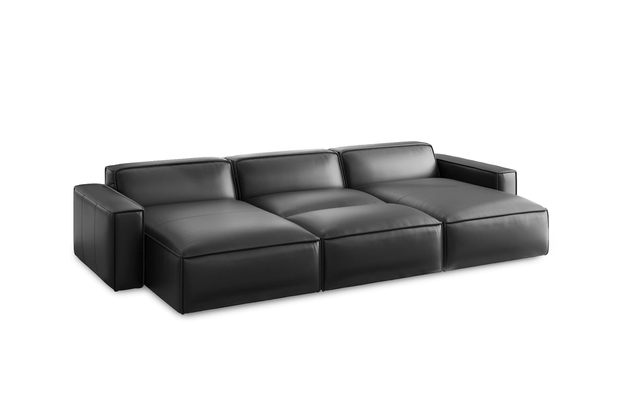 Nathan Leather Theater Lounge Modular Sofa