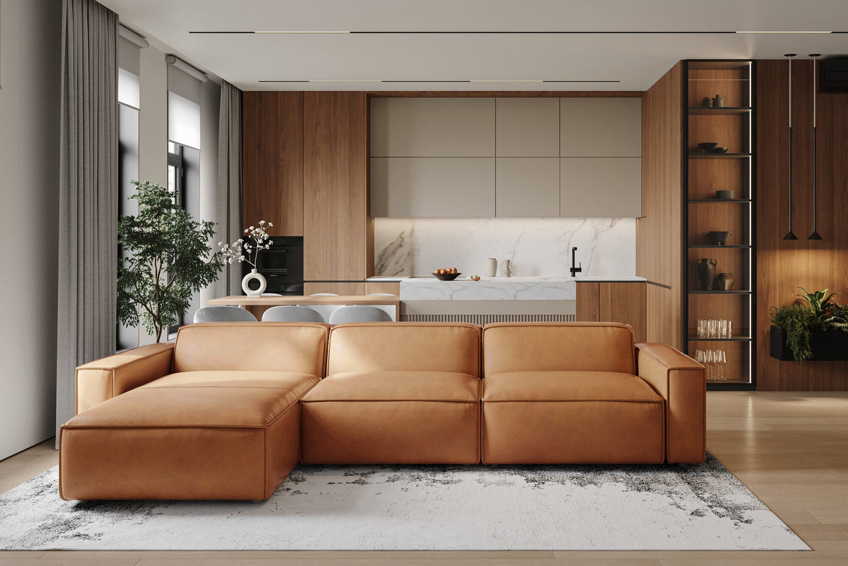 Nathan Leather Modular Sectional Sofa