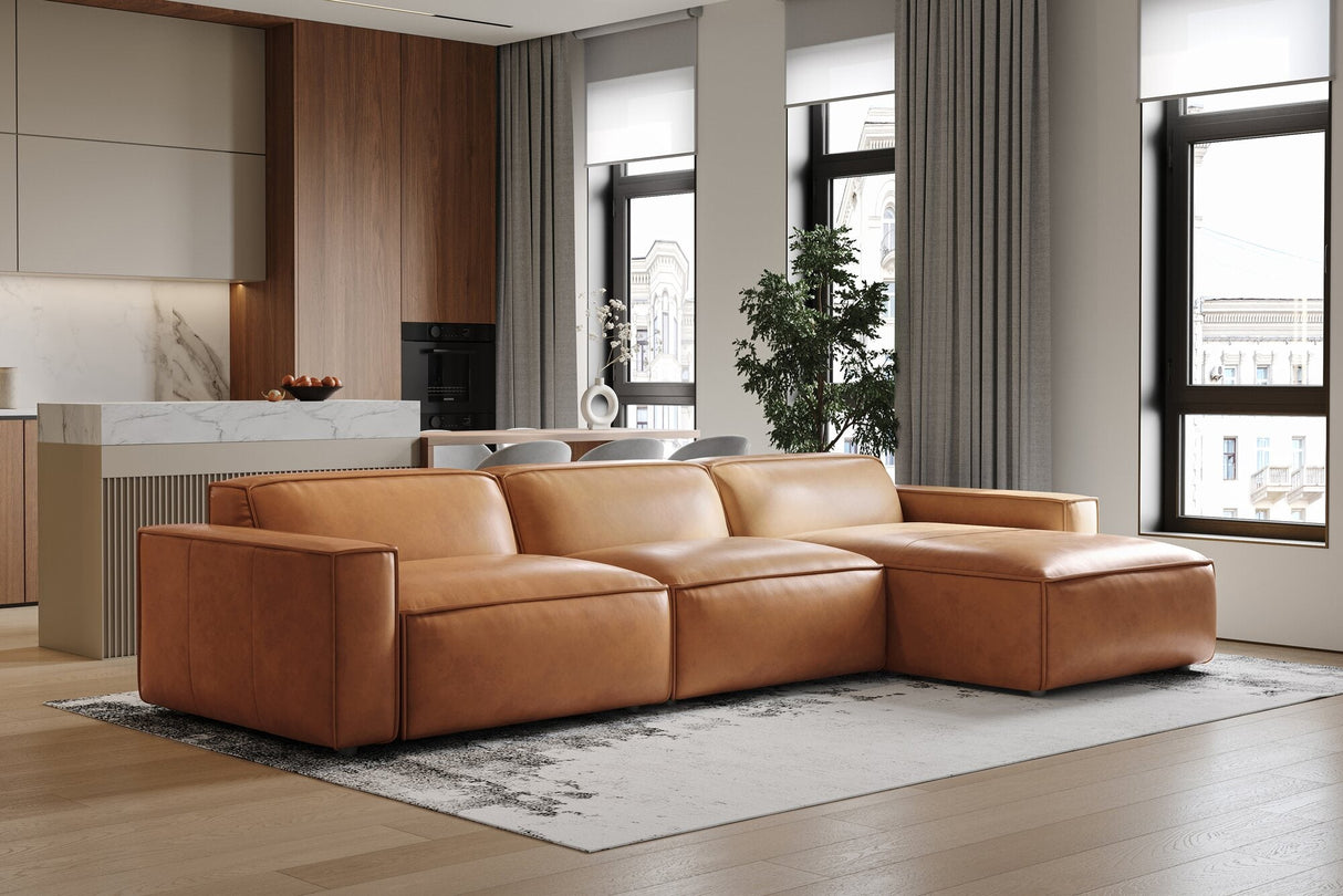 Nathan Leather Modular Sectional Sofa