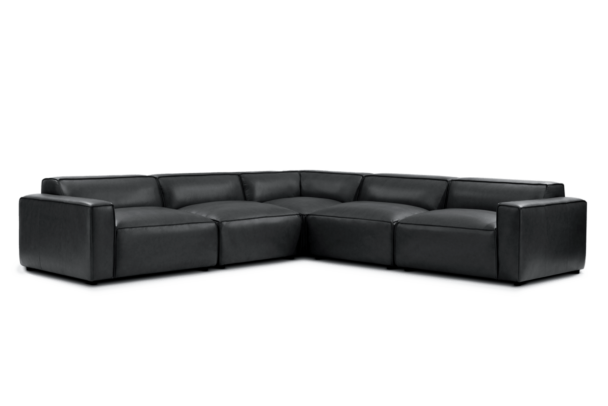 Nathan Leather Modular Corner Sectional Sofa