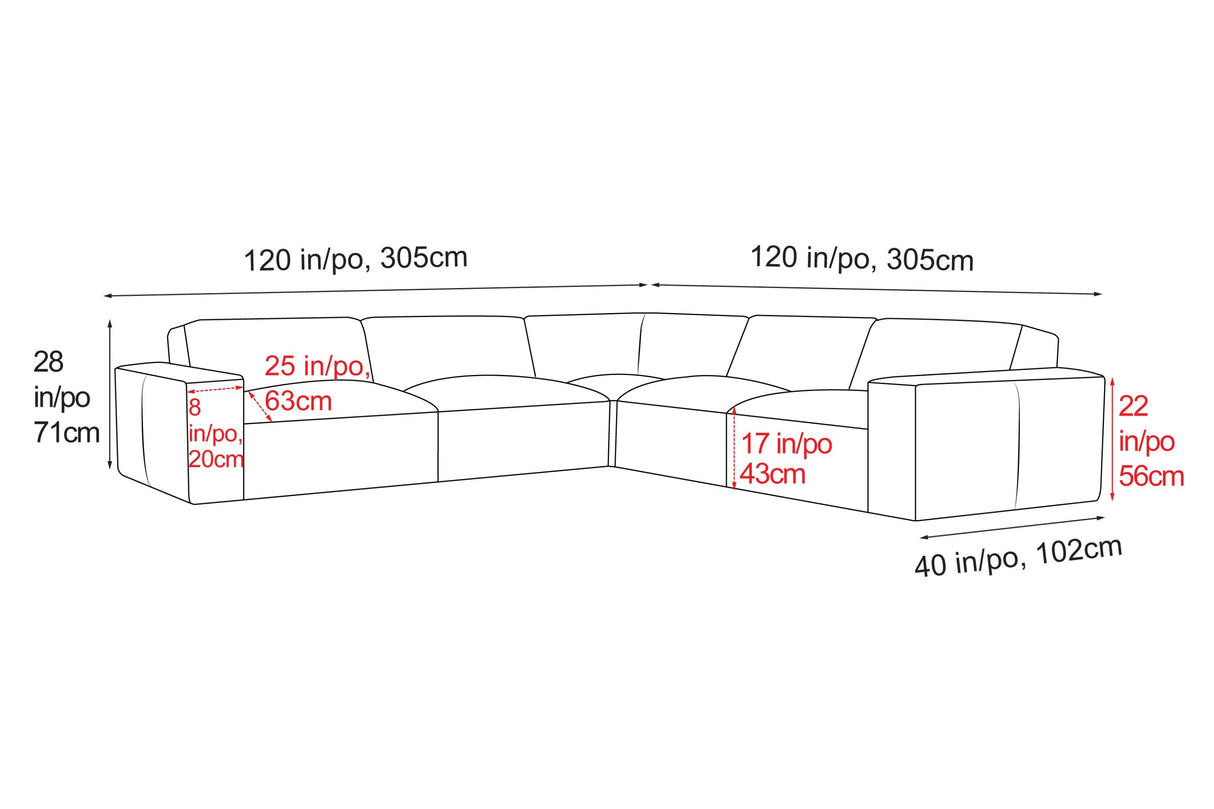 Nathan Leather Modular Corner Sectional Sofa
