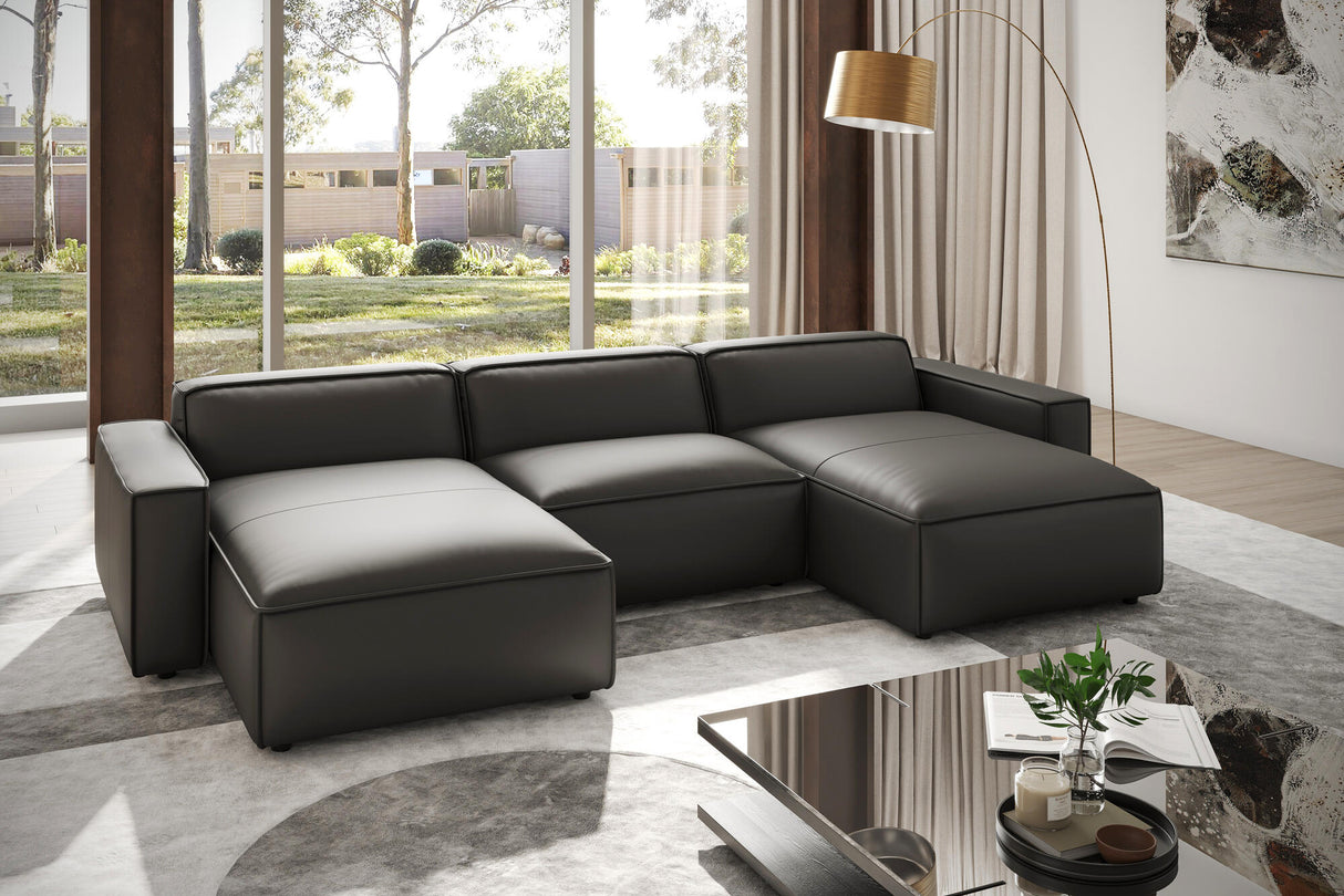 Nathan Leather Modular Sectional Sofa