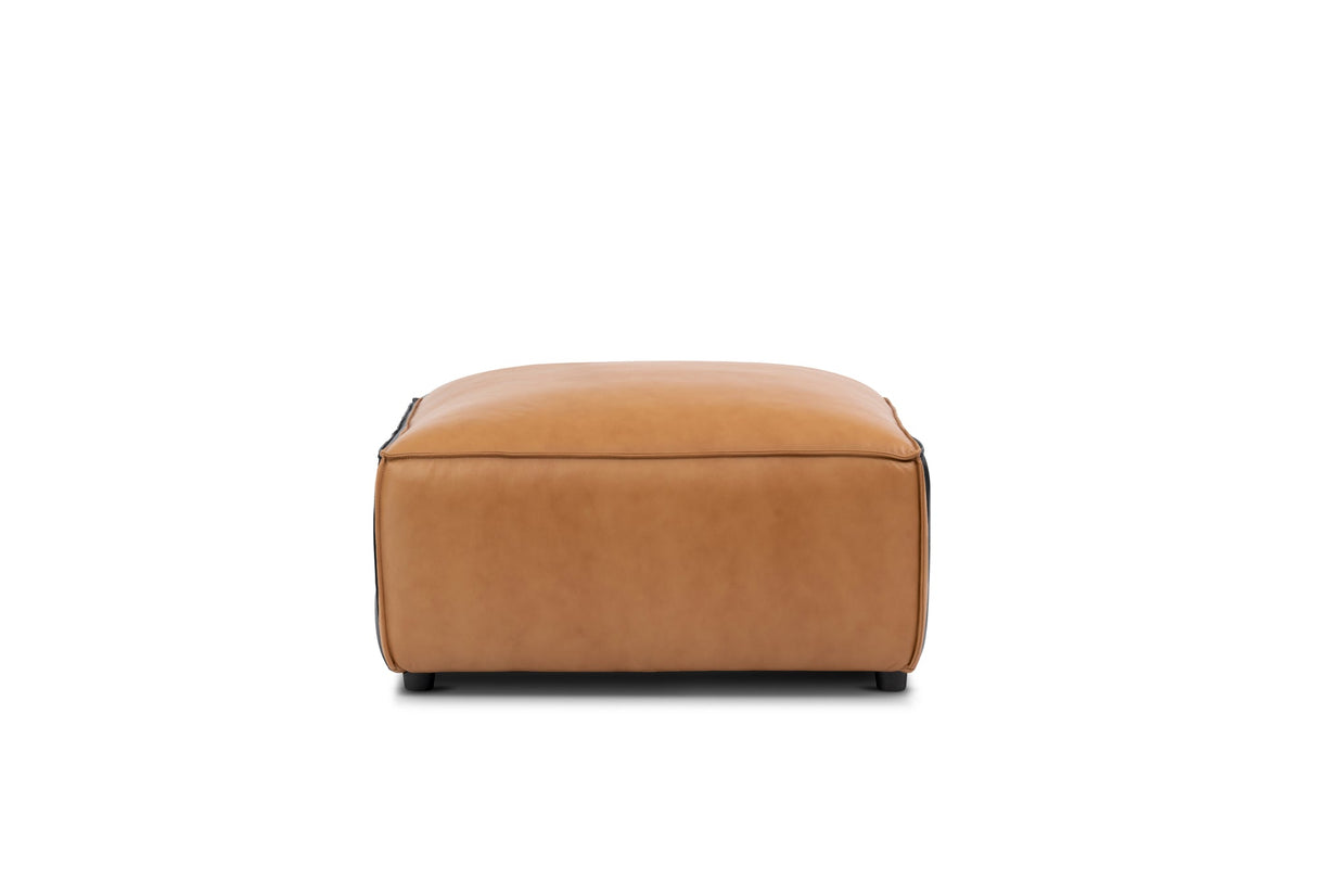 Nathan Leather Ottoman