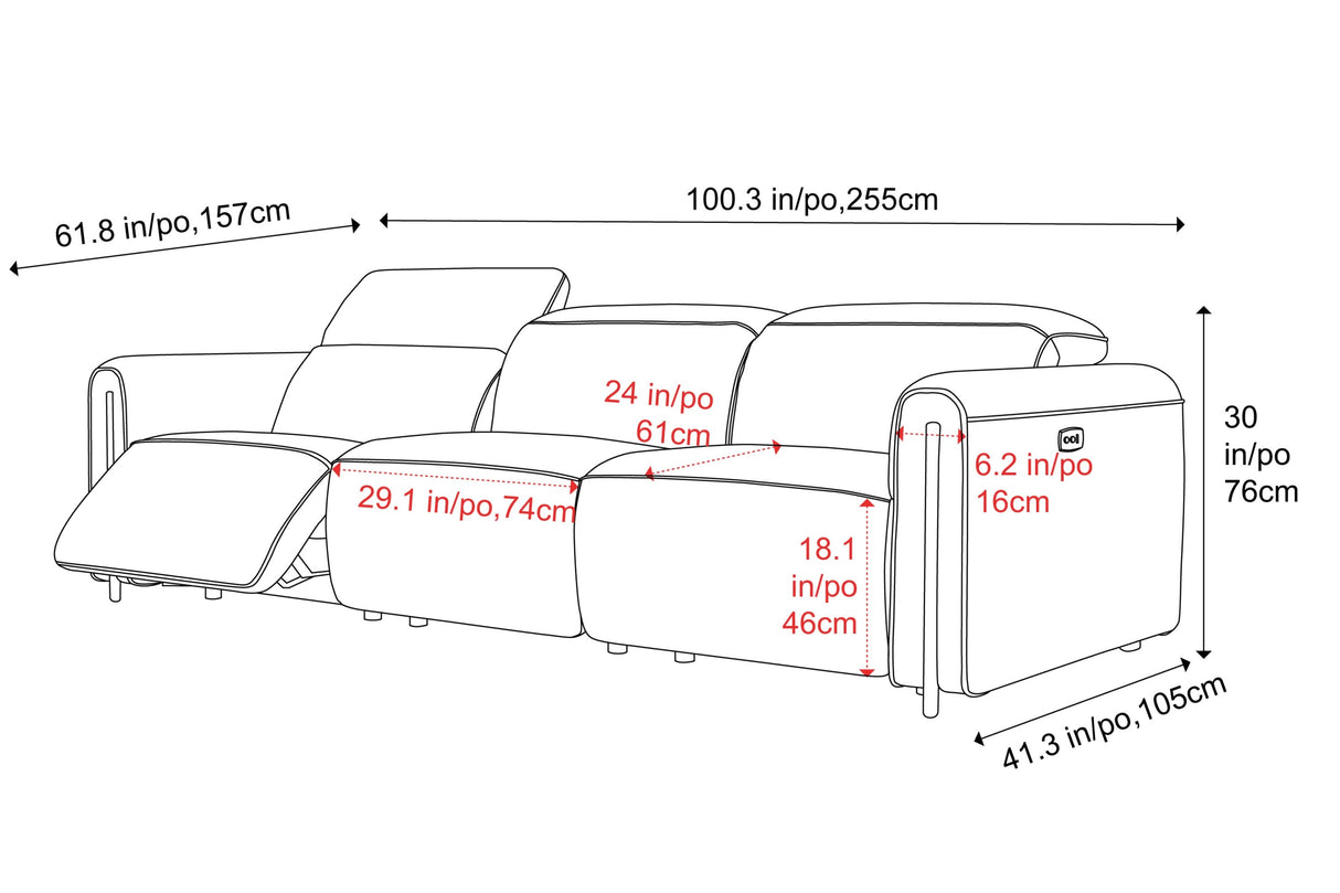 Octavia Fabric Dual Reclining Cloud Sofa