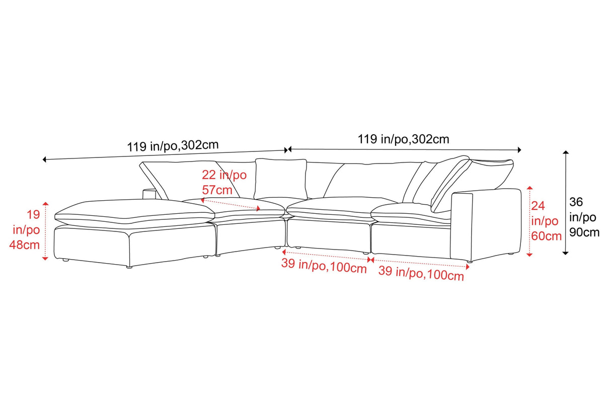 Ophelia Fabric Modular Sectional Sofa