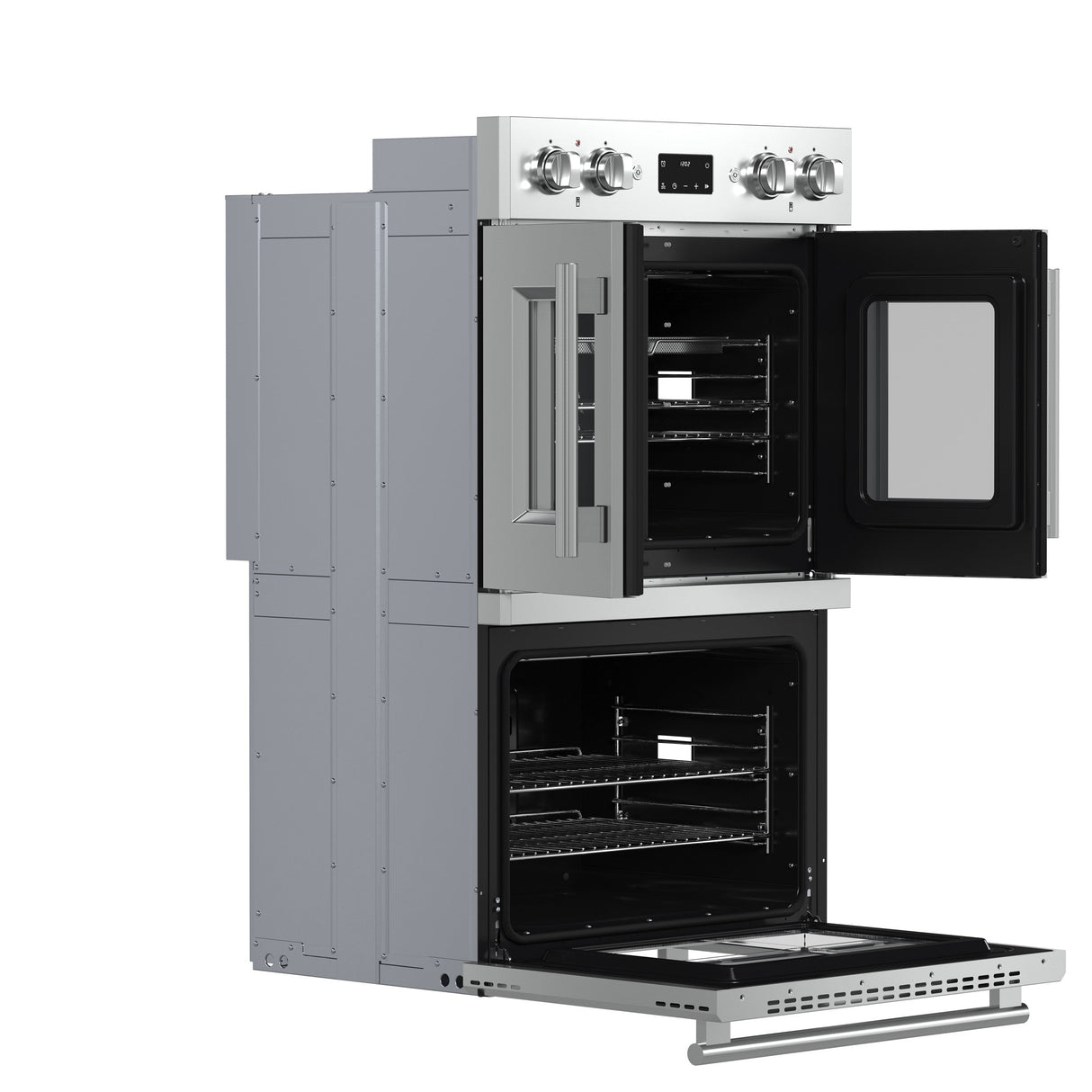 FORNO Asti 30" 7.36 cu. ft. French Door Double Electric Wall Oven with Air Fry, Self-Clean and Sous Vide, FBOEL1340-30