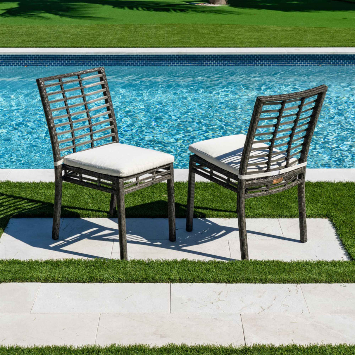 Panama Jack Graphite Set of 2 Stackable Side Chairs with Cushion