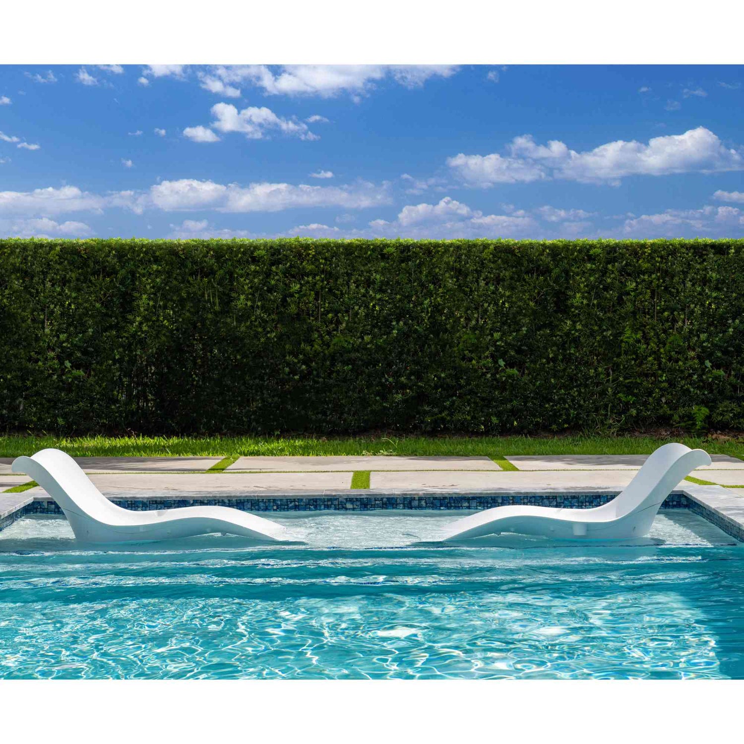 Panama Jack Set of 2 Wave In-Pool Chaise Lounger