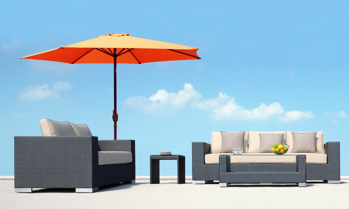 Panama Jack Orange 9 Ft Alum Patio Umbrella W/Crank