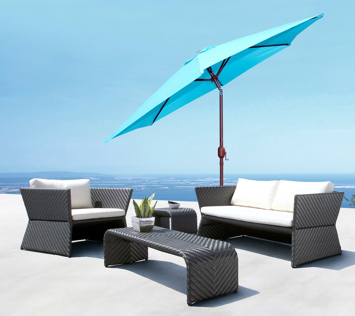 Panama Jack Teal 9 Ft Alum Patio Umbrella W/Crank