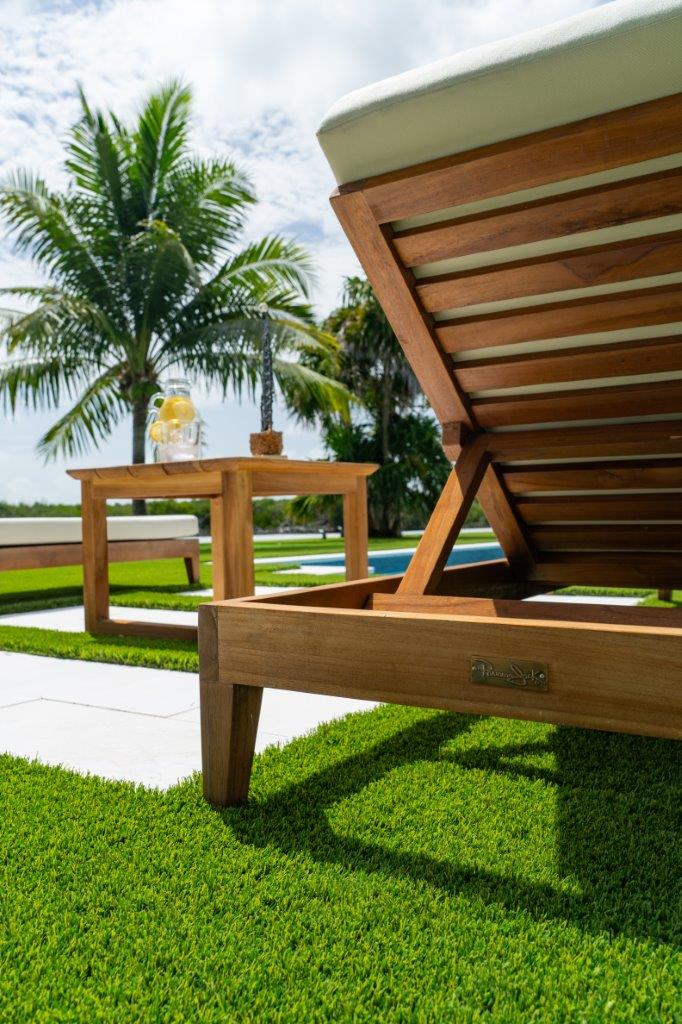 Panama Jack Bali Teak Chaise Lounge with Cushion